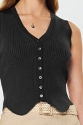 Ribbed knit sweater vest