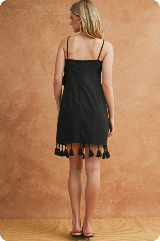 Palm dress with tassels