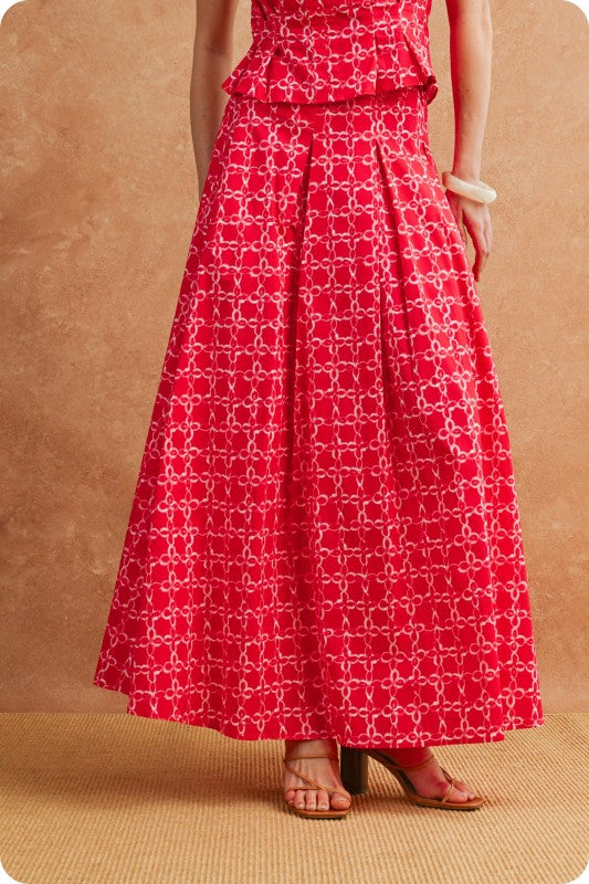 Chainlink red skirt and shirt set