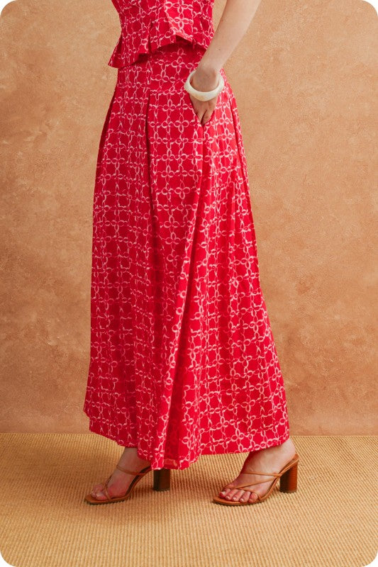 Chainlink red skirt and shirt set