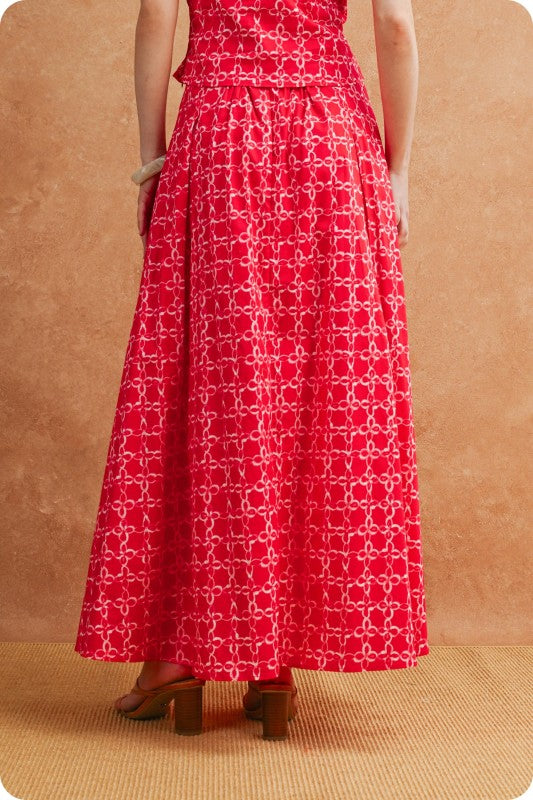 Chainlink red skirt and shirt set