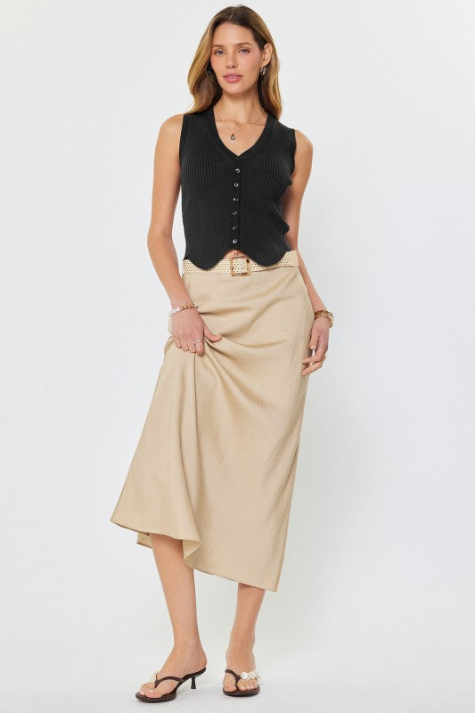 Ribbed knit sweater vest
