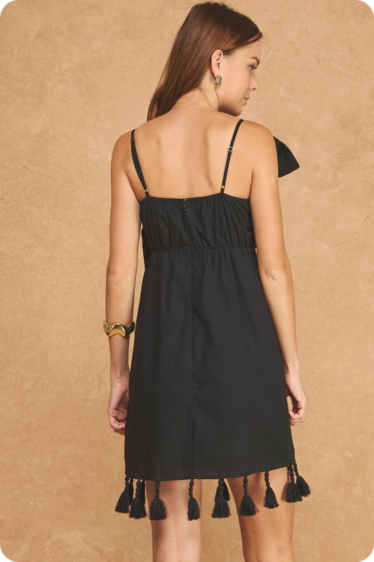 Palm dress with tassels