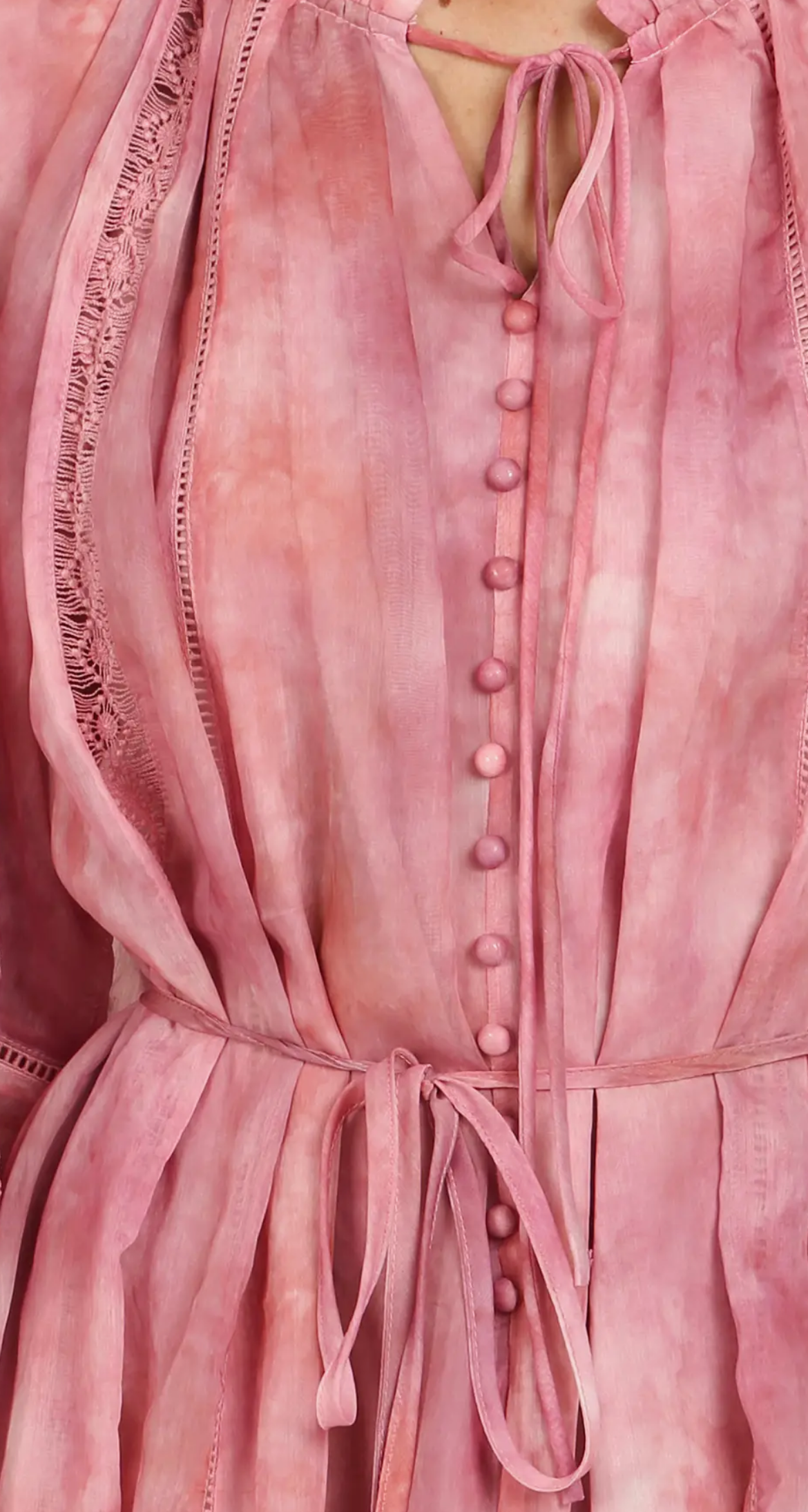 Ruffle lace details maxi dress
