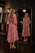 Ruffle lace details maxi dress