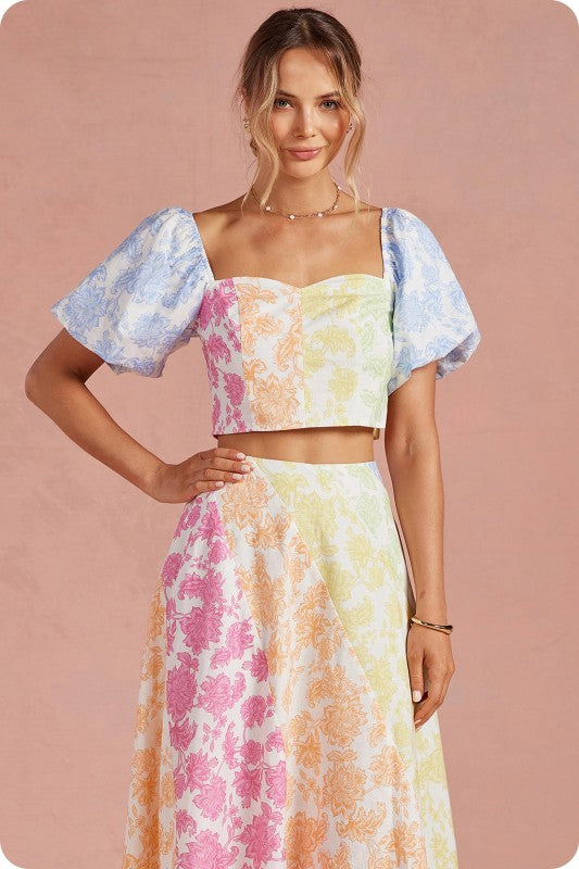 Pastel Jacquard Two-Piece Set