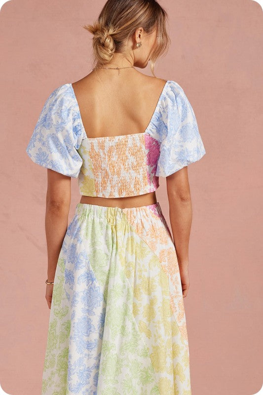 Pastel Jacquard Two-Piece Set