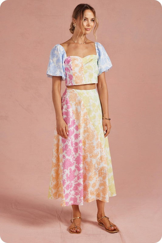Pastel Jacquard Two-Piece Set