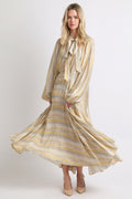 Striped Tie Neck Maxi Dress