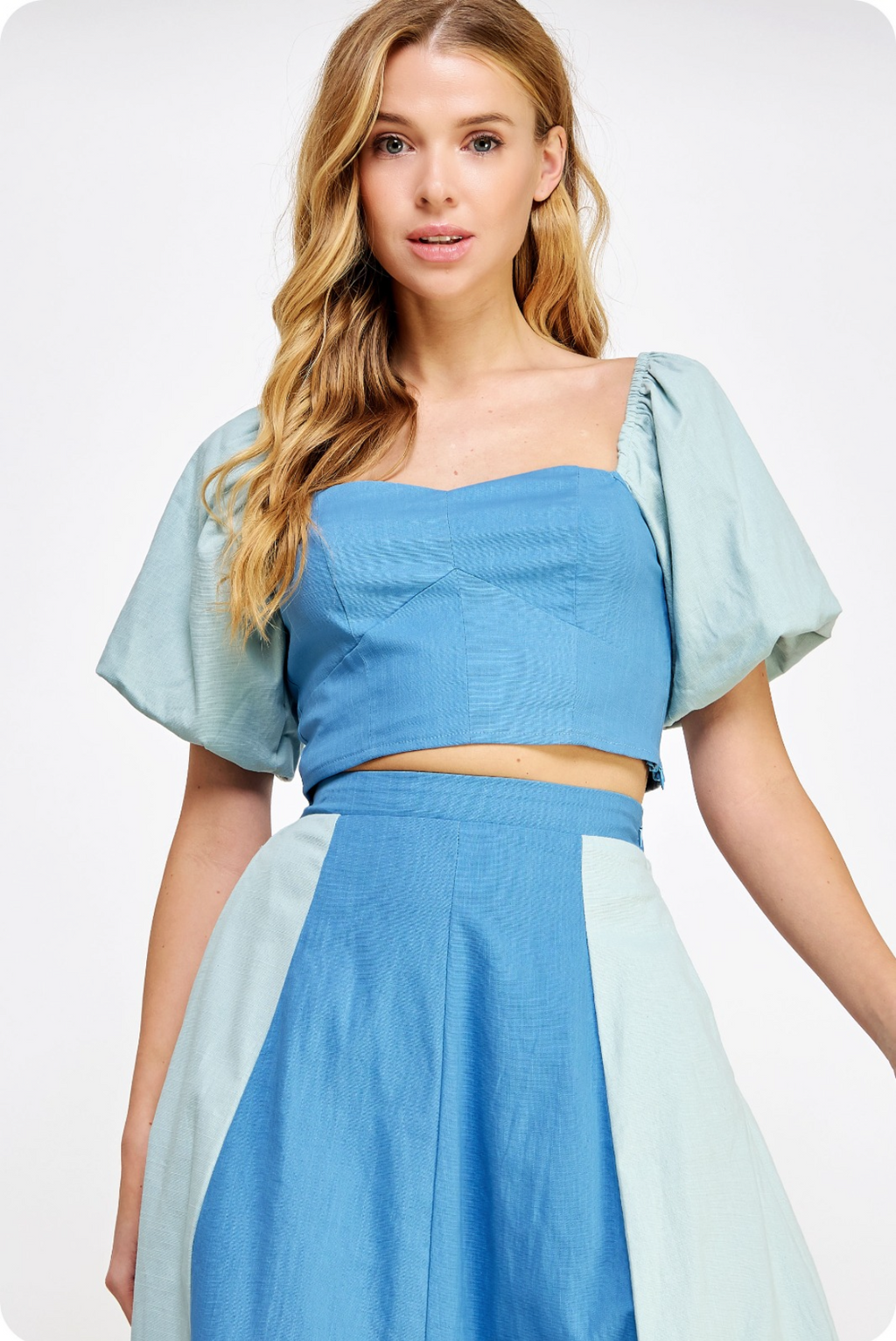Color block linen set