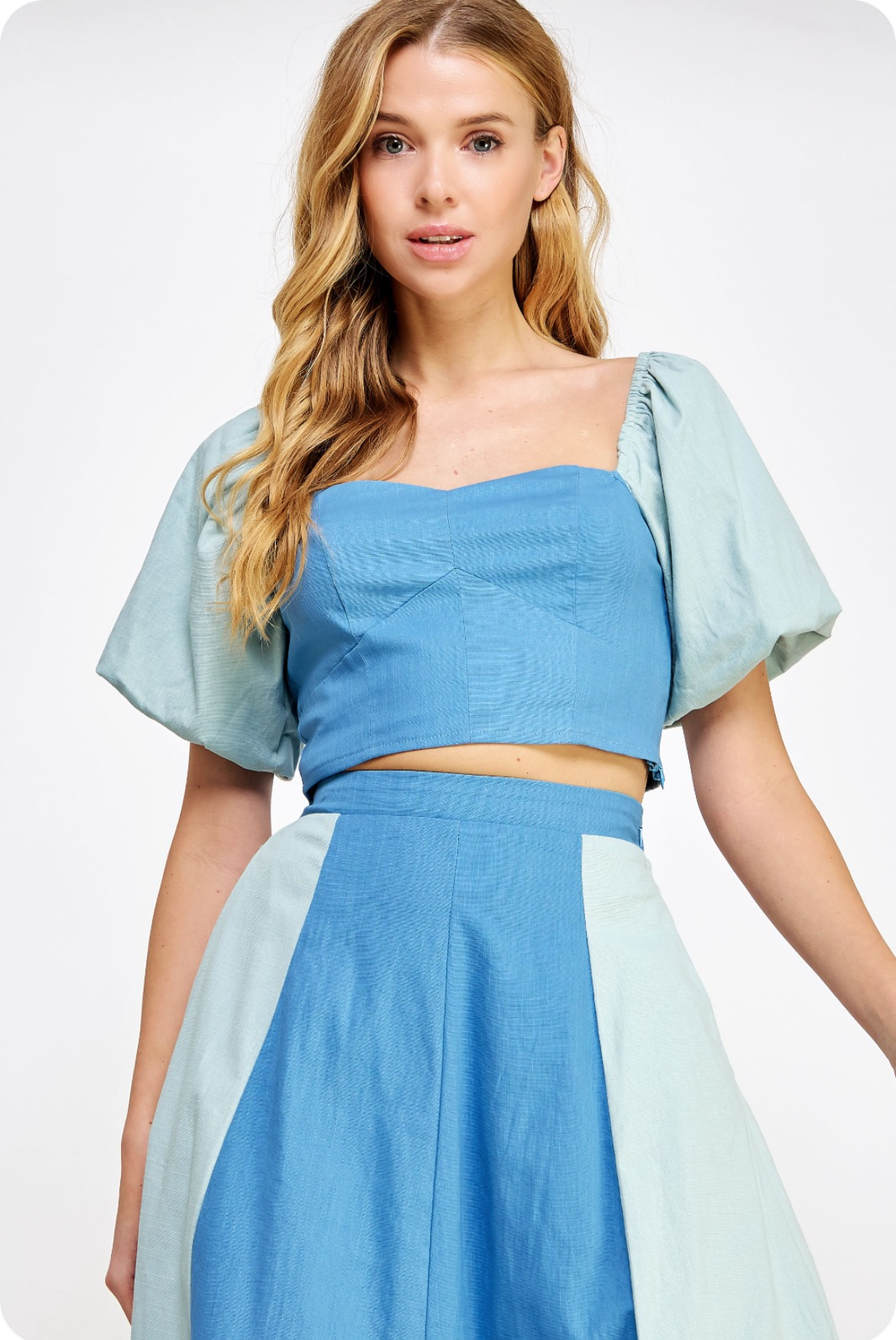 Color block linen set